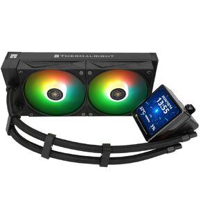 Thermalright Grand Vision 240 ARGB Black AIO CPU Liquid Cooler,IPS LCD Screen with 480x480 Resolution,for AM5/ LGA1851/1700,‘3.4 inch’Magnet-Absorbent LCD Screen for Images,Black CPU Water Cooler