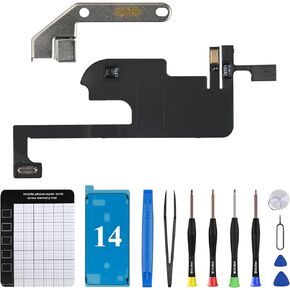 for iPhone 14 Earpiece Flex Cable Replacement for iPhone14 Proximity Sensor Ear Speaker Flex Cable Replacement with Full Repair Fix Tools Kit Waterproof for A2649 A2881 A2882 A2883 A2884