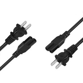 TV Power Cord Replacement (2 Pack) AC Power Cord Suitable for Printers, Monitors, Speakers, Game Consoles, Recliners or Electric Recliners