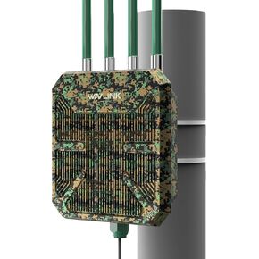 WAVLINK Outdoor WiFi Extender AX1800 Dual Band Long Range WiFi Extender with PoE, IP67 Weatherproof, 4x8dBi High-gain Antennas, Outdoor Access Point for Farm, Courtyard, Factory, Campsite, Gazebo