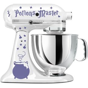 Potions Master Wizard Cauldron Lavender Vinyl Decal Set Stand Mixer Witches Wicca Mage