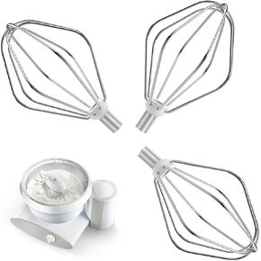 Wire Whips for Bosch Mixer, Mixer Beater Attachment- Whisk Tool for Baking, Sturdy Durable Kitchen Mixers Accessories, 3 PCS Stainless Steel Wire Whisk Replacement for Bosch Universal Mixer
