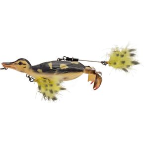 Savage Gear 3D Duck Fishing Bait, 2 3/4 oz, Wood Duckling, Realistic Contours, Colors & Movement, Durable ABS Construction, Versatile Rigging Options, Dual Smash Tails, Dual Treble Hook Configuration