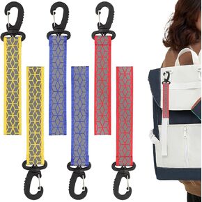 6Pcs Reflective Backpack Tags Reflective Keychain Backpack Reflector Straps Reflective Backpack Pendants Reflective Gear for Backpack Clothes Wheelchair Cycling Walking Running