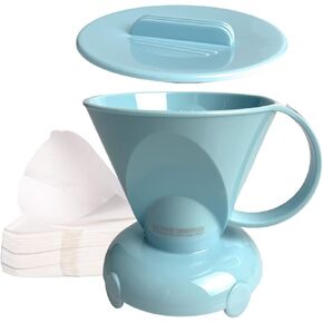 Clever Coffee Dripper Macaron Blue Coffee Maker Safe BPA Free Plastic Hassle-Free Ways Make Manual Pour Over Coffee & Cold Brew (Large)