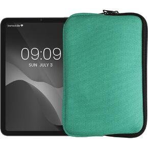 kwmobile Case Compatible with 8"-8,4" Tablet Cover - Tablet Sleeve - Protective Canvas 8.5 x 5.4 inches (21.8 x 13.7 cm) - Petrol