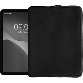 kwmobile Case Compatible with 12,4"-12,9" Tablet Cover - Tablet Sleeve - Protective Canvas 11.3 x 8.5 inches (28.7 x 21.7 cm) - Dark Green