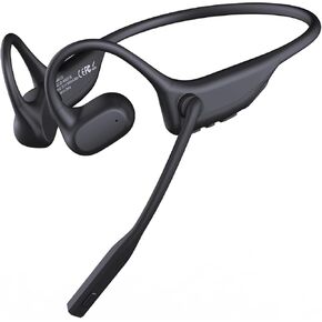 CXK Open Ear Headphones with Mic, Bluetooth Headset with AI Noise Cancellation Microphone Air Conduction Headphones Bluetooth 5.3 Wireless Headset with Mic for Work Call Meeting Driving