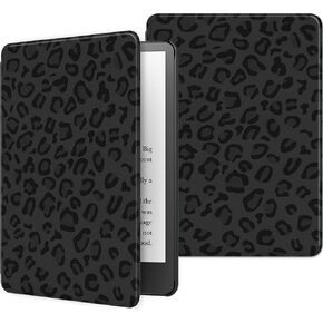 Case for Kindle Paperwhite 12th Gen 2024 Released (7") & Kindle Colorsoft Signature Edition, Multiple Angle, Leopard Print PU Leather Slim Folio Stand Smart Cover with Auto Wake/Sleep