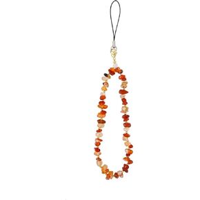 Phone Charms Phone Chain Strap for Women Girls Cell Phone Lanyard Wrist Strap Natural Gem Stone Charms for Phone Keychain Airpods(Red)