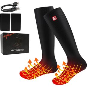 Heated Socks for Men Women,3.7V 4000mAh Battery Powered Cold Weather Rechargeable Electric Socks,Warm Electric Socks Outdoor Riding Camping Hiking Motorcycle Skiing Warm Winter Socks