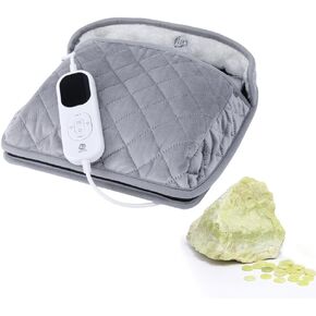 Electric Foot Warmer Embedded with Jade Stones for Foot, Back, Neck & Shoulder Pain Relief, Super Warm Infrared Heating, Detachable Cover, Customized Temperature, for Home Office Gifts, 33"x33"