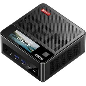 PRO MAX GEM12 8845HS Mini PC, 32GB DDR5 5600Mhz RAM 1T SSD Mini Gaming PC with OCULINK/ 2*USB4(PD|8K@60Hz)/HDMI2.1/1 xDP 1.4, 2X 2.5G LAN,2*M.2 Slots，DIY Display+Fingerprint Recognition