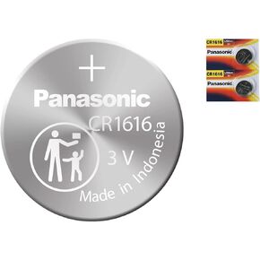 Panasonic CR1616 3V Coin Cell Lithium Battery, Retail Pack of 2