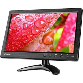 Eyoyo 10 Inch Monitor 1024x600 Small Display HD TFT LCD Display Screen Support AV VGA BNC HDMI Video Input for CCTV DVD PC DVR with Speakers and Remote Control