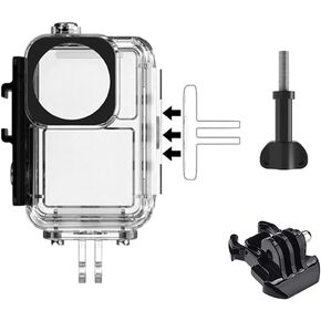 Horizontal and Vertical Shooting Waterproof Case for DJI Osmo Action 3/Action 4/Action 5 Pro Camera,Underwater 45M/148FT Deep Diving Protective Shell Housing with Quick Release Mount