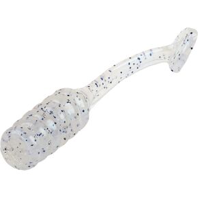 Strike King Mr. Crappie (MRCTZSLC-41) Teen-Zee Slabalicious Fishing Lure, Compact Soft Plastic Grub, Ribbed Body, Slender Paddle Tail, 1 1/4-Inches, 15-Pack, Glimmer Blue