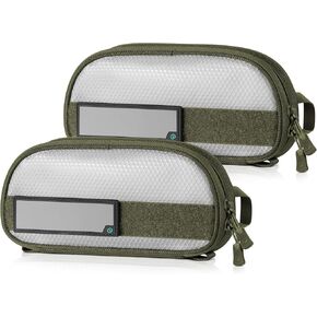 معدات المنقذ Core Tactical Mesh Szipper Bagous ، 10 "× 5" Modular EDC Tool Organizer Range Gear Storage Pocket W/Hook ، حقيبة تفريغ مع مقبض ، عبوة 2