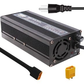 21V 10A Charger 21V Li-ion Battery Charger Output XT60 Male Connector Used for 5S 18.5V 18V Lithium Battery Aluminum Case Charger with Cooling Fan
