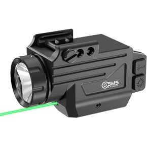 1000 Lumens Tactical Flashlight Laser Combo GL50-R, Magnetic Rechargeable Strobe Weapon Light with Red Beam Laser Sight for Glock Pistol Handgun, Anodized Aluminum Shell, Ambidextrous Button