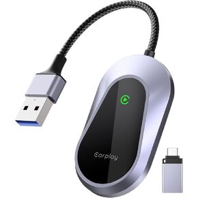PITIAKI Wireless Carplay Adapter, Converts Wired to Wireless Carplay Adapter for iPhone, Mini Wireless Control Plug & Play Car Play Dongle for Cars from 2016 & for Apple iPhone iOS 10+