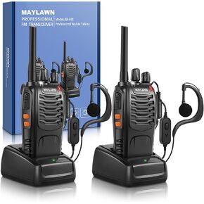 Walkie Talkies Pack of 2, Walkie Talkies Long Range for Adults with Rechargeable Batteries, Two Way Radios with LED Light Earpieces and Chargers, 16 Channels, Supports VOX Function