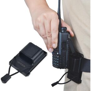 UAYESOK Quick-Release Radio Belt Holster, Tactical Adjustable Walkie Talkie Belt Clip Holder for BaoFeng Kenwood Motorola YAESU Midland HT Scanner Two Way Radio
