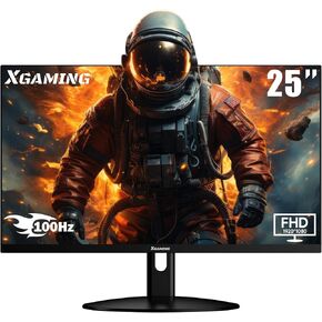 25 Inch Monitor, FHD 1080P 100Hz Frameless Computer Display 1ms 99% sRGB, Low Blue Light Eye Care, HDMI VGA Gamer Screen with Speakers, VESA, Tilt Adjustable