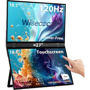 18.5'' 120Hz FHD 1080P Touch Screen Dual Triple Portable Monitor IPS USB-C HDMI HDR Secondary Display Foldable Laptop PC Gaming Monitor 100% sRGB Windows Mac Android Plug&Play Flip S8+