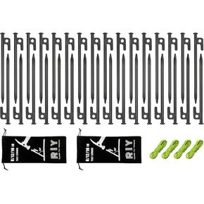 24 Pack Tent Stakes Heavy Duty Metal Tent Pegs for Camping Steel Tent Stakes 12 inch Unbreakable and Inflexible