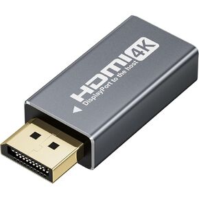 DisplayPort to HDMI Adapter, 4K@60Hz,1080p 144Hz Uni-Directional DP DisplayPort Male to HDMI Female Converter for PC Dell HP AMD NVIDIA Laptop HDTV Monitor and Other Passive