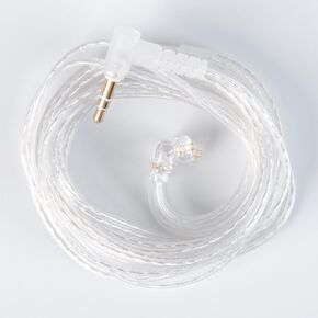 CCZ UP01 Plus 2M IEM Cable With Mic,ZS10 Pro 2M Long OFC Silver Plated Upgraded In Ear Monitor IEM Earphone Cable,5N OFC Silver Plated Upgrade Cable for DC02 Melody DC01 PRO (With Mic, Silver, QDC)