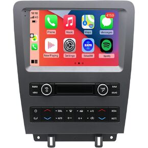 QLED 8 Core for Ford Mustang Radio Upgrade 2010 2011 2012 2013 2014,Touch Screen Stereo,Carplay Android Auto Ready,Keep OEM Features,Back Camera Included