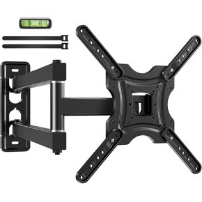 Full Motion TV Wall Mount, TV Mount for 26-55 inch LED TVs Monitors, Bracket with VESA 400x400mm up to 77lbs, Swivel Tilt Extension with Articulating Arms