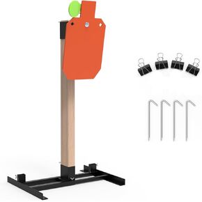 KNINE OUTDOORS Target Stand System 10x16 inch AR500 Steel Hostage Reactive Shooting Target 3/8" Thick with 2x4 Target Stand Kit