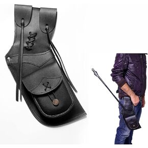 Side Quiver | Genuine Leather Arrow Holder | Traditional Handmade Hip Quiver for Hunting & Archery Sports | Lightweight & Comfortable