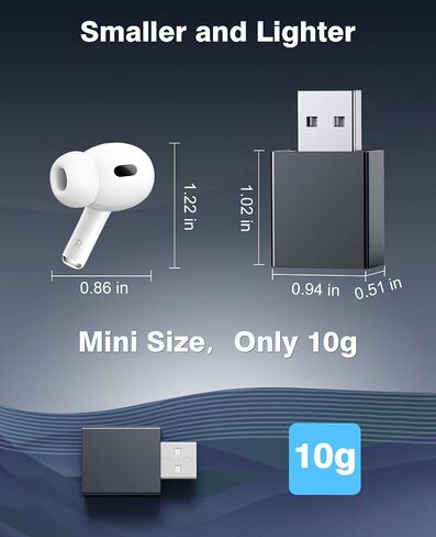 Mini Wireless Carplay Adapter, Portable Carplay Wireless Bluetooth Adapter Stable Fast Wireless Connection Plug and Play No Latency Car Play Adapter for iPhone with OEM Wired Carplay Car System in Saudi Arabia