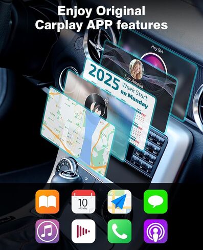 Mini Wireless Carplay Adapter, Portable Carplay Wireless Bluetooth Adapter Stable Fast Wireless Connection Plug and Play No Latency Car Play Adapter for iPhone with OEM Wired Carplay Car System in Saudi Arabia