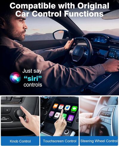 Mini Wireless Carplay Adapter, Portable Carplay Wireless Bluetooth Adapter Stable Fast Wireless Connection Plug and Play No Latency Car Play Adapter for iPhone with OEM Wired Carplay Car System in Saudi Arabia