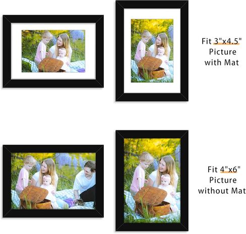 مجموعة إطارات صور Picrit مقاس 8 × 10 مكونة من 12 قطعة، عرض 5 × 7 مع حصيرة أو 8 × 10 بدون حصيرة، إطارات صور للتركيب على الحائط أو شاشة العرض على سطح الطاولة، أسود. in Kuwait