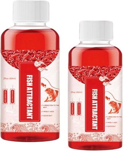 Fish attractant 2PCS Red Worm Concentrate Red Worm Bait Red40 Red Ink Fishing Liquid Fish Lure Attraction Enhancer Smell Bait Scent Bait Food for Fishing Trout Cod Carp Bass in Saudi Arabia