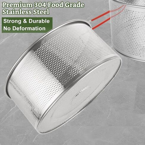 سلة مقلاة عميقة 8 × 4 بوصة ، سلة مستديرة من الفولاذ المقاوم للصدأ مع مقبض ، سلة المعكرونة للرقائق الفرنسية ، حلقات البصل ، أجنحة الدجاج والمعكرونة in Kuwait