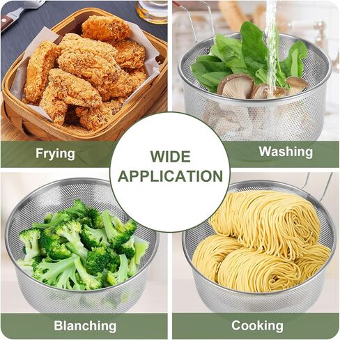 سلة مقلاة عميقة 8 × 4 بوصة ، سلة مستديرة من الفولاذ المقاوم للصدأ مع مقبض ، سلة المعكرونة للرقائق الفرنسية ، حلقات البصل ، أجنحة الدجاج والمعكرونة in Kuwait