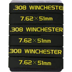 Aolamegs .308 Winchester/7.62×51mm Magazine Marking Band 6 Pack (Black-Yellow)
