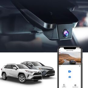 Fitcamx Front 4K and Rear 1080P Dash Cam Adapts for Toyota RAV4 2019-2021 & RAV4 Prime 2021-2024 (No Vent Hole, Model A), OEM Look, Dual Loop Recording, WiFi & APP, G-Sensor, Easy to Use, 128GB Card