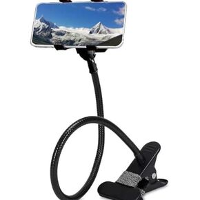 Bedside Phone Holder，gooseneck Phone Holder Clip Flexible arm Phone Holder，Flexible gooseneck Mobile Phone Bracket，360 Adjustable DIY Flexible Desktop Mobile Phone Bracket