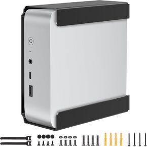 Metal Mini PC Mount for Beelink SER8 Mini PC, SER6 Mini PC, EQR6 Mini PC, Mini PC Vesa Mount/ Wall Mount/ Under Desk Mount, Only for Beelink SER8, SER6, EQR6 Mini PC Wall Mount, Easy to Install, Black