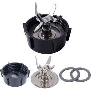 4-piece Blender Replacement Parts Ice Blade with Jar Base Cap and Rubber Gasket O Ring Seal Compatible with Oster & Osterizer Blender Accessories Refresh Kit