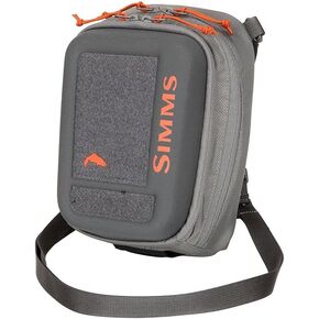 Simms Freestone Water Resistant Outdoor Chest Bag with Pockets, Pewter