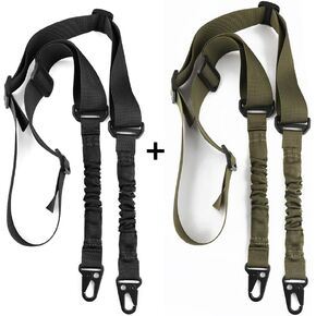 Accmor Rifle Sling 2 Point Gun Sling, 2 Pack Guns Straps Extra Long, Two Points Traditional Slings Rifles Strap with Metal Hook for Outdoor Sports